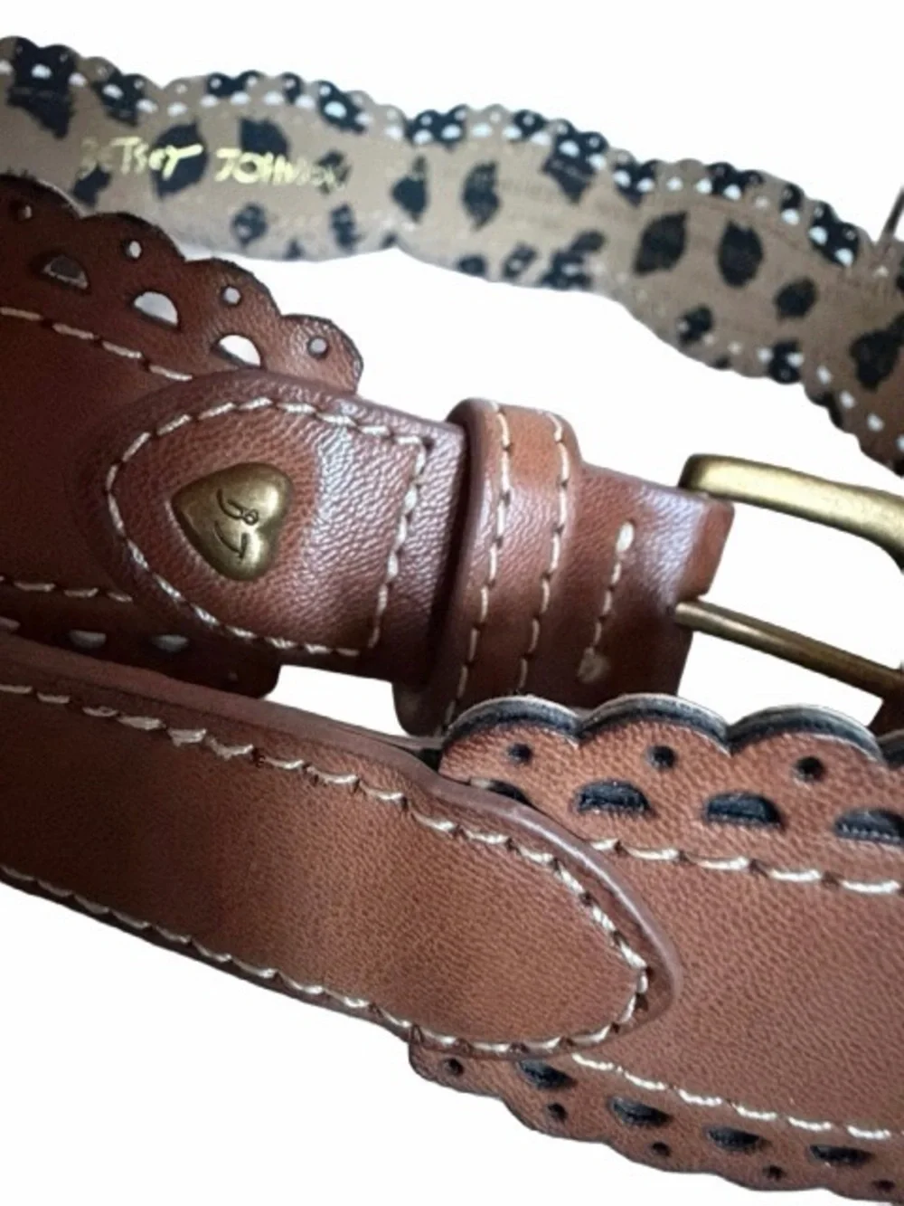 Betsey Johnson Scalloped Eyelet Belt Sz S NWOT